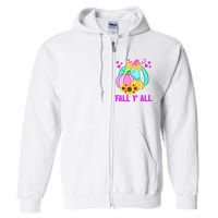 Fall Y'all Season Cute Gift For Her Full Zip Hoodie