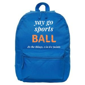 Funny Yay Sports Ball Design Sporty Fan Win The Points Great Gift 16 in Basic Backpack