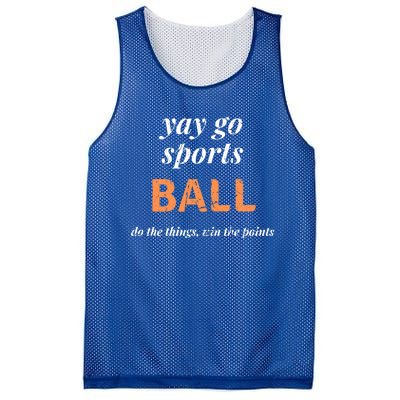 Funny Yay Sports Ball Design Sporty Fan Win The Points Great Gift Mesh Reversible Basketball Jersey Tank