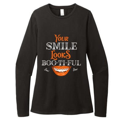 Funny Your Smile Looks BooTiFul Dental Hygienist Halloween Gift Womens CVC Long Sleeve Shirt