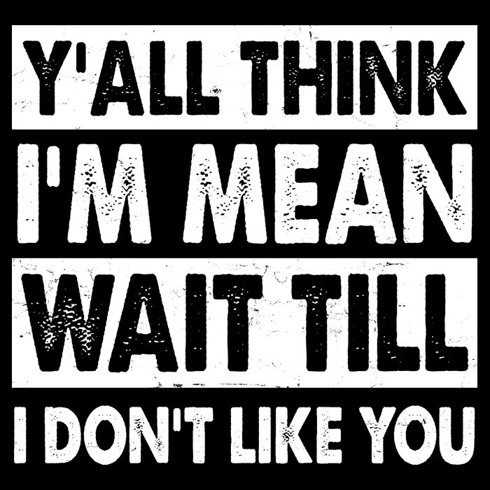 Funny Y'all Think I'm Mean Wait Till I Don't Like You Sweatshirt