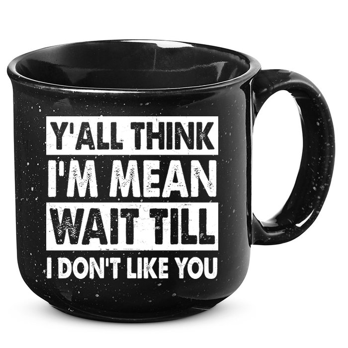 Funny Y'all Think I'm Mean Wait Till I Don't Like You 15oz Campfire Ceramic Mug