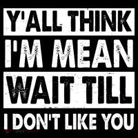 Funny Y'all Think I'm Mean Wait Till I Don't Like You Pom Pom 12in Knit Beanie