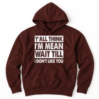 Funny Y'all Think I'm Mean Wait Till I Don't Like You Hoodie