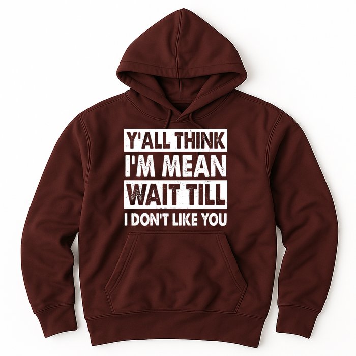 Funny Y'all Think I'm Mean Wait Till I Don't Like You Hoodie
