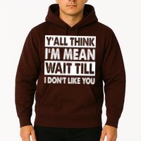 Funny Y'all Think I'm Mean Wait Till I Don't Like You Hoodie