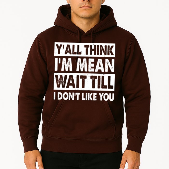 Funny Y'all Think I'm Mean Wait Till I Don't Like You Hoodie