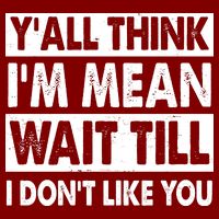 Funny Y'all Think I'm Mean Wait Till I Don't Like You Full-Length Apron With Pockets