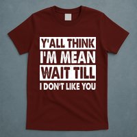 Funny Y'all Think I'm Mean Wait Till I Don't Like You T-Shirt