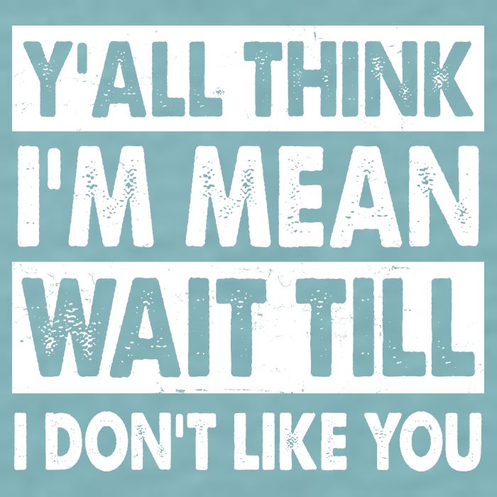 Funny Y'all Think I'm Mean Wait Till I Don't Like You Sueded Cloud Jersey T-Shirt