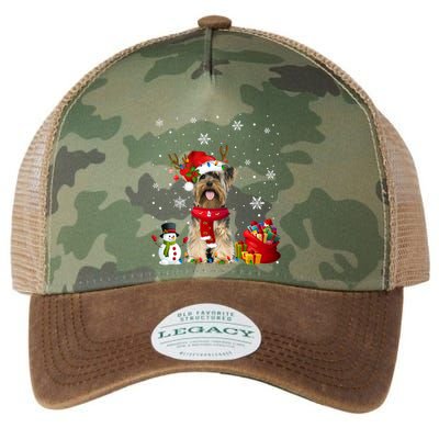 Funny Yorkshire Terrier Christmas Tree Lights Dog Puppy Funny Gift Legacy Tie Dye Trucker Hat