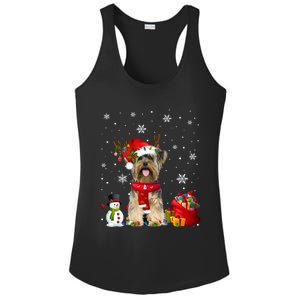 Funny Yorkshire Terrier Christmas Tree Lights Dog Puppy Funny Gift Ladies PosiCharge Competitor Racerback Tank