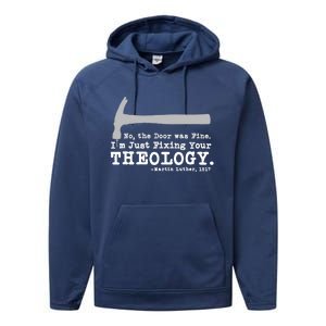 Fixing Your Theology Lutheran Calvinist Luther Christianity Funny Gift Performance Fleece Hoodie