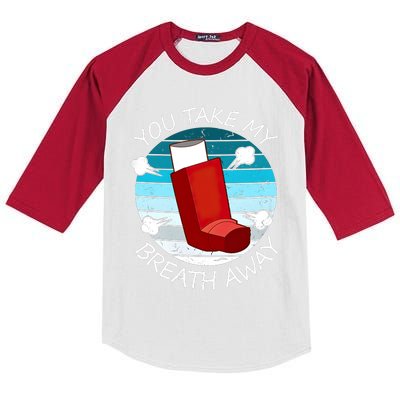 Funny You Take My Breath Away Asthma Awareness Kids Colorblock Raglan Jersey