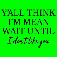 Funny Yall Think Im Mean Wait Until I Dont Like You Magnet