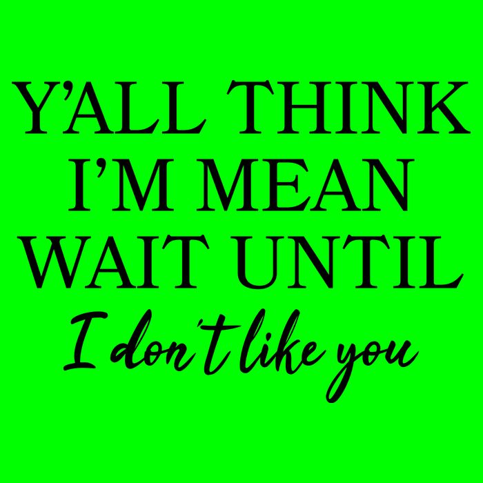 Funny Yall Think Im Mean Wait Until I Dont Like You Magnet