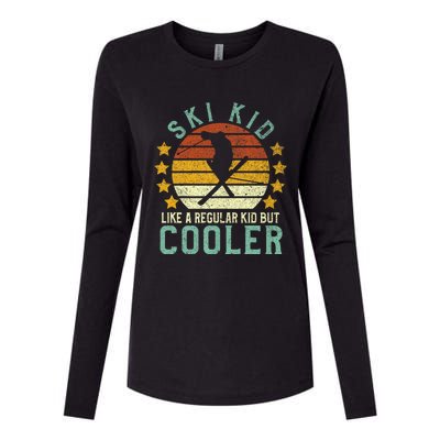 Funny Young Vintage Skier & Skiing Lover Cooler Womens Cotton Relaxed Long Sleeve T-Shirt