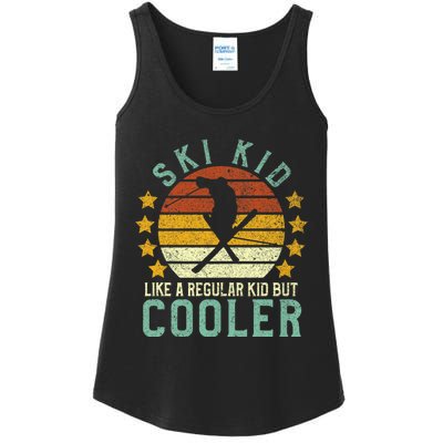 Funny Young Vintage Skier & Skiing Lover Cooler Ladies Essential Tank