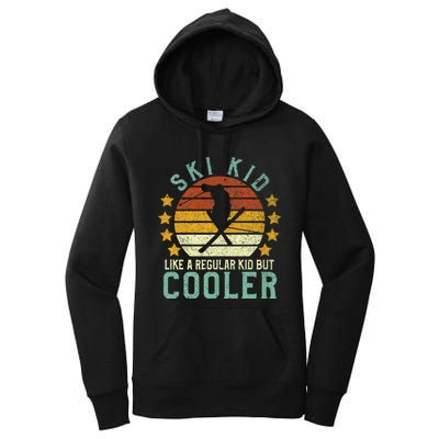 Funny Young Vintage Skier & Skiing Lover Cooler Women's Pullover Hoodie