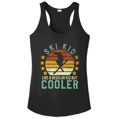 Funny Young Vintage Skier & Skiing Lover Cooler Ladies PosiCharge Competitor Racerback Tank