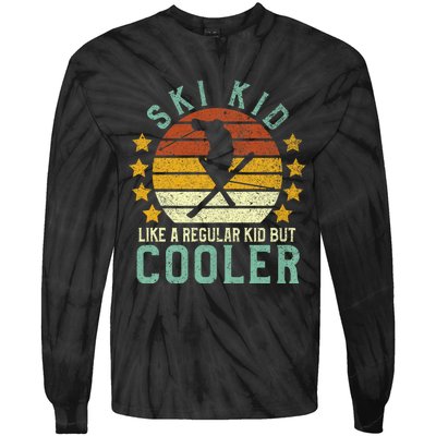 Funny Young Vintage Skier & Skiing Lover Cooler Tie-Dye Long Sleeve Shirt