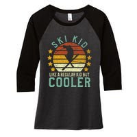 Funny Young Vintage Skier & Skiing Lover Cooler Women's Tri-Blend 3/4-Sleeve Raglan Shirt