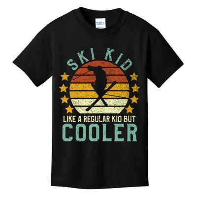 Funny Young Vintage Skier & Skiing Lover Cooler Kids T-Shirt