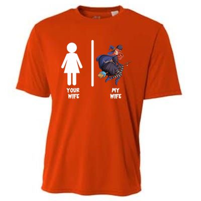 Funny Your Wife My Wife Halloween Mom Witch Pumpkin Outfit Cool Gift Cooling Performance Crew T-Shirt