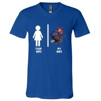 Funny Your Wife My Wife Halloween Mom Witch Pumpkin Outfit Cool Gift V-Neck T-Shirt