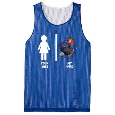 Funny Your Wife My Wife Halloween Mom Witch Pumpkin Outfit Cool Gift Mesh Reversible Basketball Jersey Tank