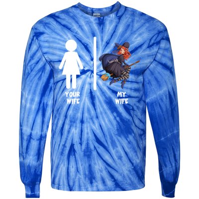 Funny Your Wife My Wife Halloween Mom Witch Pumpkin Outfit Cool Gift Tie-Dye Long Sleeve Shirt