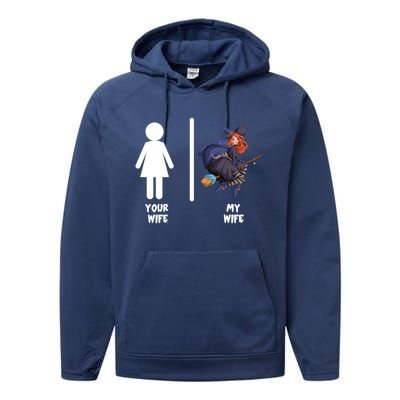 Funny Your Wife My Wife Halloween Mom Witch Pumpkin Outfit Cool Gift Performance Fleece Hoodie