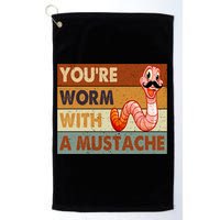 Funny Youre Worm With A Mustache Vintage Retro Mustache Golf Towel