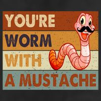 Funny Youre Worm With A Mustache Vintage Retro Mustache Golf Towel