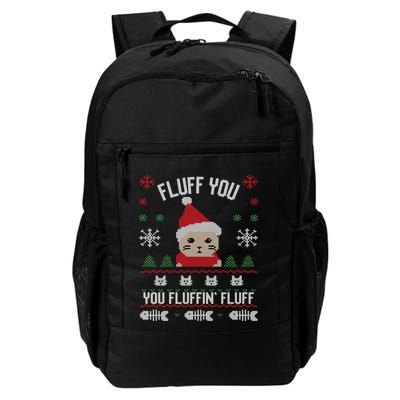 Fluff You You Fluffin' Fluff Funny Holiday Sweater Graphic Gift Backpack