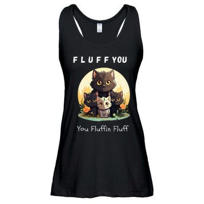 Fluff You YouFluffin Fluff Funny Hilarious Cat and Kitten Ladies Essential Flowy Tank