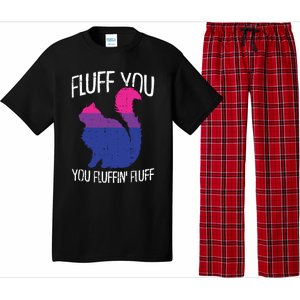 Fluff You You Fluffin Fluff Bisexual Pride Cat Lgbtgiftq Ally Cool Gift Pajama Set