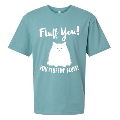 Fluff You You Fluffin' Fluff Hilarious Christmas Cat Kitten Gift Sueded Cloud Jersey T-Shirt