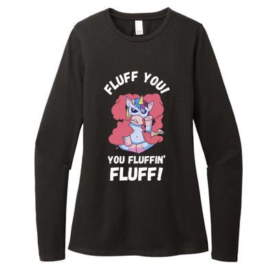 Fluff You You Fluffin' Fluff Motherfluffer Grumpy Unicorn Meaningful Gift Womens CVC Long Sleeve Shirt