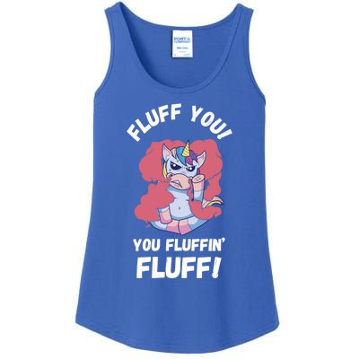 Fluff You You Fluffin' Fluff Motherfluffer Grumpy Unicorn Meaningful Gift Ladies Essential Tank