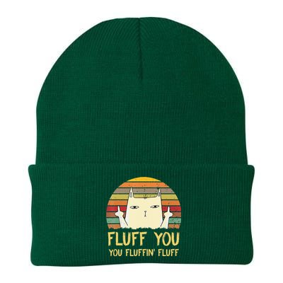 Fluff You You Fluffin' Fluff Funny Meow Cat Kitten Knit Cap Winter Beanie