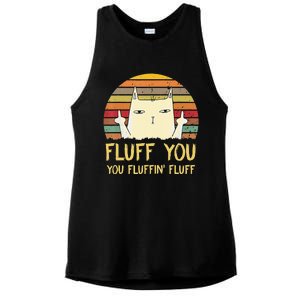 Fluff You You Fluffin' Fluff Funny Meow Cat Kitten Ladies PosiCharge Tri-Blend Wicking Tank