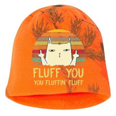 Fluff You You Fluffin' Fluff Funny Meow Cat Kitten Kati - Camo Knit Beanie