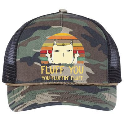 Fluff You You Fluffin' Fluff Funny Meow Cat Kitten Retro Rope Trucker Hat Cap