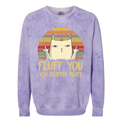 Fluff You You Fluffin' Fluff Cute Gift Funny Cat Kitten Lovers Meaningful Gift Colorblast Crewneck Sweatshirt