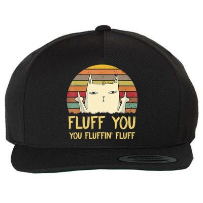 Fluff You You Fluffin' Fluff Cute Gift Funny Cat Kitten Lovers Meaningful Gift Wool Snapback Cap