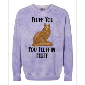 Fluff You You Fluffin Fluff Funny Cat Gift Colorblast Crewneck Sweatshirt