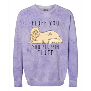 Fluff You You Fluffin Fluff Funny Cat Gift Colorblast Crewneck Sweatshirt