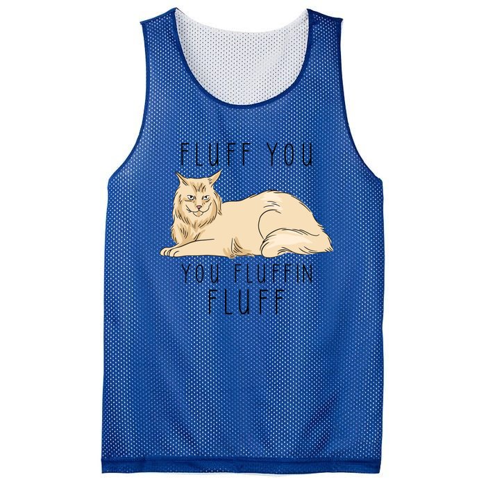 Fluff You You Fluffin Fluff Funny Cat Gift Mesh Reversible Basketball Jersey Tank