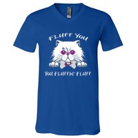 Fluff You You Fluffin' Fluff Gift Funny Cat Kitten Meaningful Gift V-Neck T-Shirt